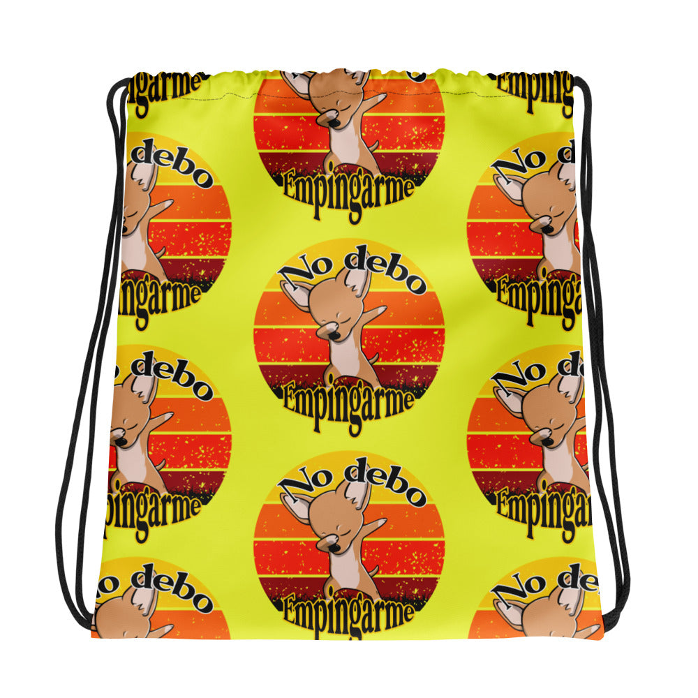 No debo empingarme Drawstring bag